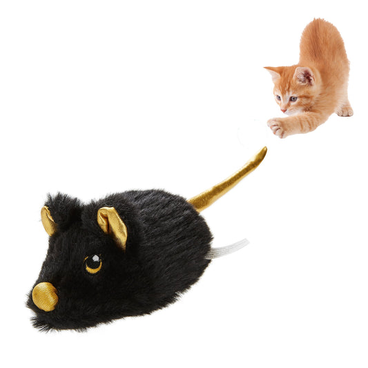 Suhaco Cat Toys Interactive Mouse Kitty Toy Automatic Moving Mice Kitten Electric Mouse Cats Toy with Magic Tail 3 Modes USB Rechargeable (Black)